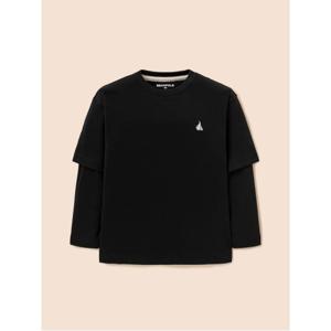 그래픽 레이어드 긴팔 티셔츠  블랙 (BI5941U035)