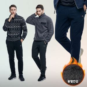 추위무적 남성 융털 플리스 기모 팬츠 빅사이즈 겨울 후리스트레이닝 바지(DS33LP067M)