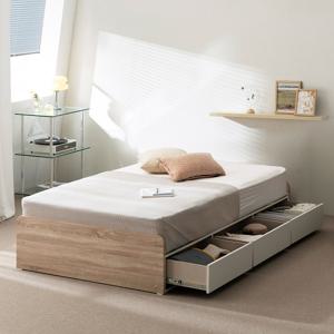 젠티스 디노 무헤드 통서랍형 3단 수납 침대 Q [자모고 포켓 Q]