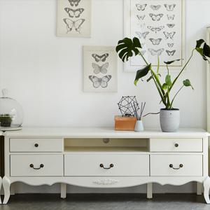 [리퍼]모던클래식 레나 거실장(엔틱/화이트)