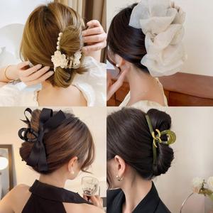 집게핀 20종 모음전 왕 리본 쉬폰 오간자 반묶음 올림머리 헤어 머리 핀