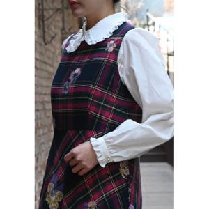 [롯데백화점](여성)]기모 코튼 체크 민소매 원피스 B232WO2080