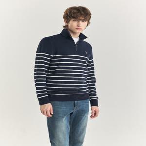 남성 [[24FW]] HZTS4D531N2 네이비 컬러블럭 하프집업 맨투맨