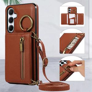 갤럭시S25 케이스/S931 클래식 3단 집업 키링 가죽 케이스