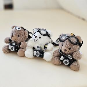 고글 카메라 플래시 곰돌이 키링 인형 열쇠고리 키홀더
