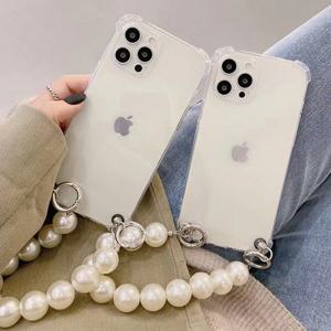 갤럭시S25 플러스 울트라 엣지 FE 진주 손목 스트랩 투명 케이스