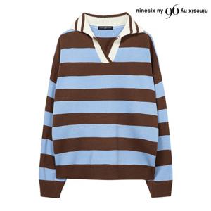 정상가:79000원ㅣ단가라 배색 카라 니트 (NP2KT001L0)