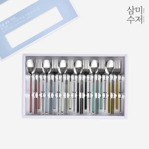 아라 컬러 세라믹 6인 콤보 한식 수저세트 18P