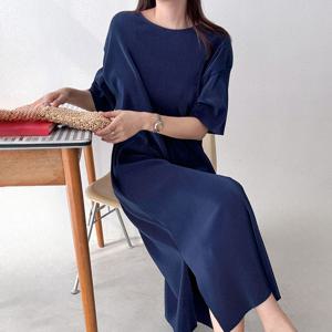 [엘브랜드] 쟈스민 링클 플리츠 롱원피스