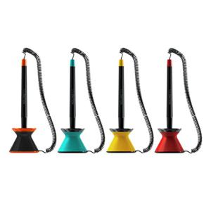 스프링 롤링 은행 관공서 스텐드 볼펜 0.7mm(랜덤)X5 사무볼펜 부착식볼펜 펜꽂이 볼펜세트