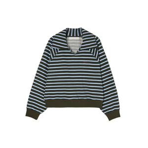 [LAP] 오픈카라 스트라이프 스웨트 셔츠 AN3CTF62_DG