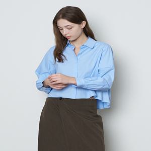 에브리데이]베이직 백 플리츠 크롭 긴팔 셔츠 (EB3BA050D)