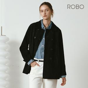 [온플] 로보 25FW 이태리 스웨이드 더블 하프코트