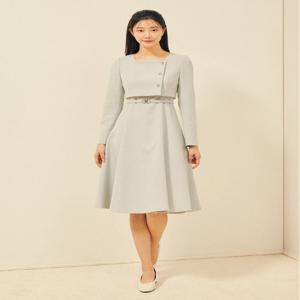 스퀘어넥 재킷 플레어 원피스 GPAM0OP941