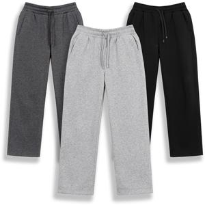 겨울 보아털 안감 세미 와이드핏 스트레이트 밴딩 스판 팬츠 바지 기모 트레이닝