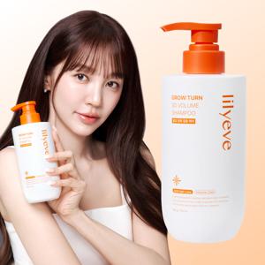 릴리이브 그로우턴 탈모완화 3D 볼륨 샴푸 500g 1개 대용량 남자 여자 두피 허브향