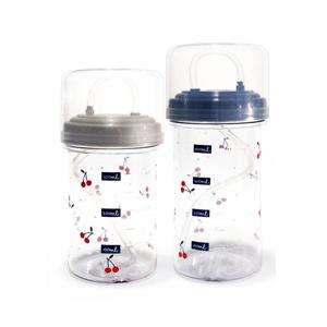 실리콘 빨대 물병 400ml 체리 스포츠물병 도시락물병 환자용물병 휴대용물병 요양물병