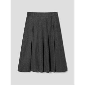 [11/8 무료반품] 울 플리츠 롱 스커트  애쉬