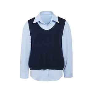 [JJ지고트]버튼 디테일 니트 레이어드셔츠GRAN0BL101