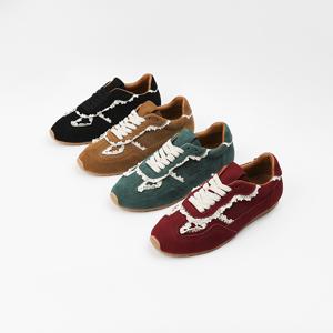 신난다슈 여성 스니커즈 운동화 1cm 플랫 단화 슈즈 소가죽 스웨이드 GDR253073