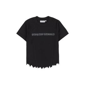 라운드 데미지 크롭티셔츠_BK