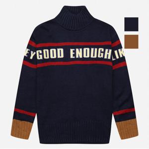 공용 하이넥 레터링 그래픽 니트 (NWI610)