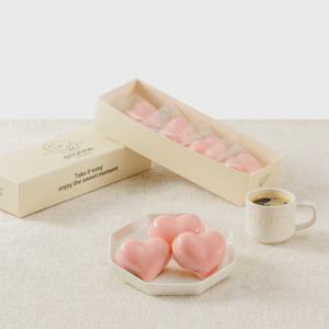 핑크 하트 마들렌 4입 세트