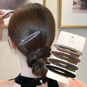 블링블링 헤어핀 4종 세트 여성용 큐빅 똑딱 머리핀