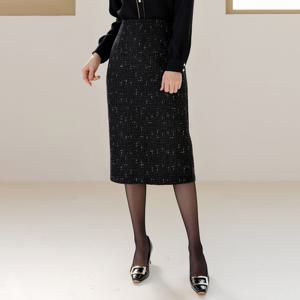 (~XXL까지) 미로세  H라인 펄 트위드 스커트 겨울 하객룩 오피스룩 연말룩 모임룩 격식룩 빅사이즈