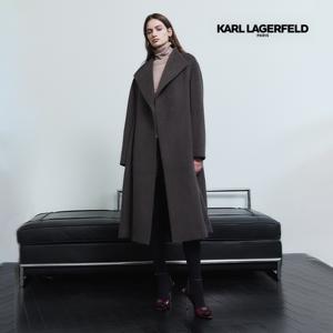 칼라거펠트 25FW 알파카 벨티드 롱 코트