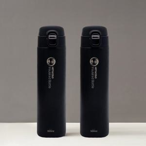 원터치 보온보냉 스텐 보틀 텀블러 500ml 블랙 2P