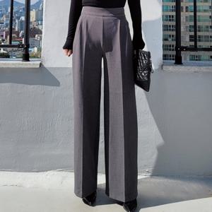 여성 기모 스판 와이드 팬츠 모임룩 하객룩 오피스룩 정장바지