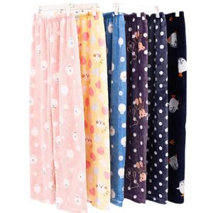 2장세트 마마로 겨울 방한 남자 여자 일자 밍크 수면바지 잠옷 파자마