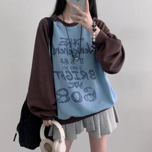 [브리치]  / 딕스 오버핏 배색 나그랑 레터링 맨투맨