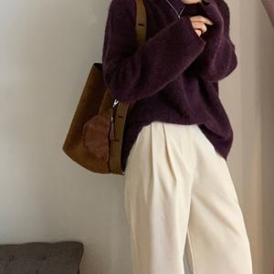 [브리치]  / 쇼룸 스웨이드 숄더 버킷백 (소가죽)