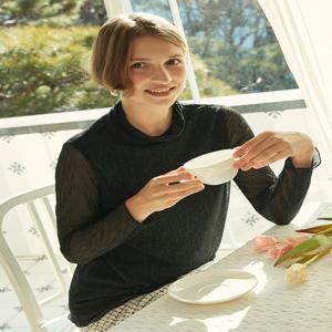 [오디브]플리츠 메탈티블라우스