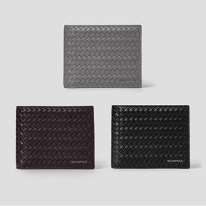 빈폴ACC 가죽 메쉬 반지갑  브라운 3종 1택