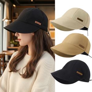 스트링 버킷햇 여성 가을 햇빛 차단 와이드챙 보넷 벙거지 햇 모자