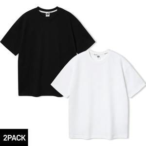 [2PACK]  더블코튼 무지 오버핏 반팔티 2종 패키지