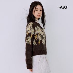 더엣지 25FW 모헤어혼방 플라워 자카드 니트자켓