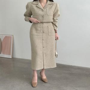 투피스 세트 럭셔리 롱 스커트 자켓 베로니카투피스