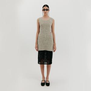 Sleeveless Knit Dress - Beige