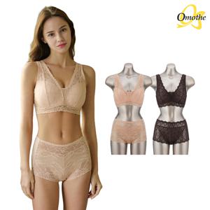 라이크라 텐션업 그레이스 핏 브라팬티 4종세트(베이지+세피아)