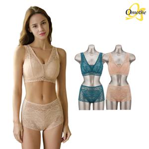 라이크라 텐션업 그레이스 핏 브라팬티 4종세트(그린+베이지)