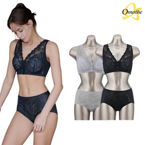 볼륨라인 프론트 스냅 브라팬티 4종세트(그레이+다크네이비)