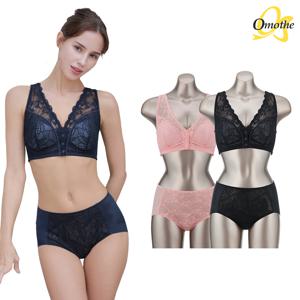 볼륨라인 프론트 스냅 브라팬티 4종세트(핑크+다크네이비)