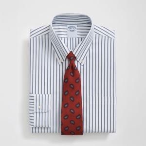 [정상가 179000원] 논아이론 폴로버튼다운 스트라이프 드레스셔츠 (블루) (BBTSMM5779MEF)