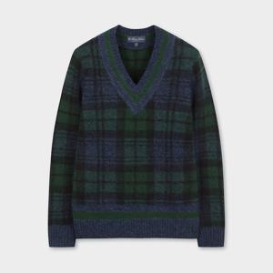 [정상가 590000원] 브러쉬드 울 블랙와치 테니스 스웨터 (멀티) (BBWNMM38797EW)