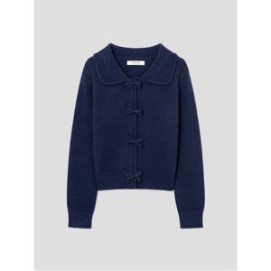 [11/8 무료반품] 리본 칼라 카디건  네이비