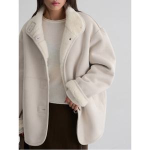 [11/8 무료반품] 시어링 하프코트  아이보리